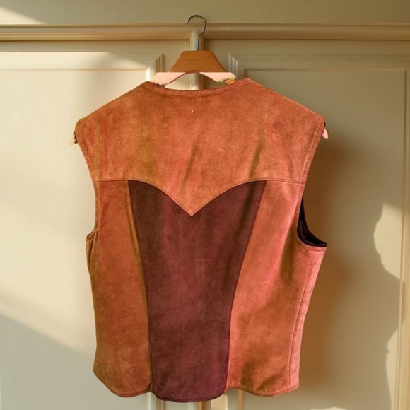 Pioneer Wear Leather, Suede, Sherpa lined patchwork Hippie Boho Vest 38 - Picture 2 of 9